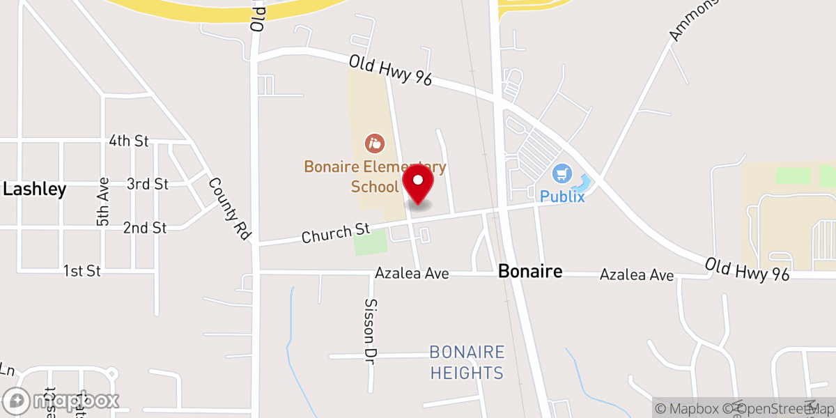Map showing location of Bonaire Church - Food Pantry