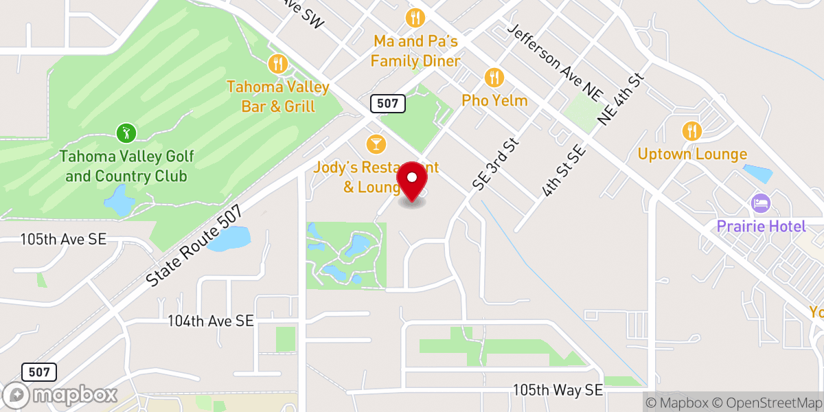 Map showing location of Yelm United Methodist Church