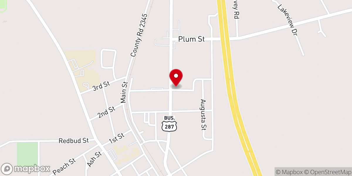Map showing location of Grapeland Church of Christ