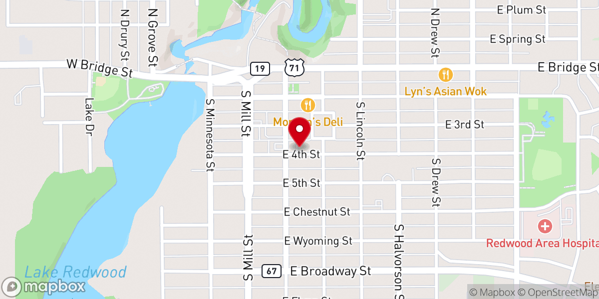 Map showing location of First Presbyterian Church