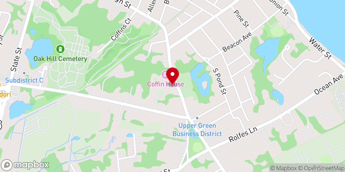 Map showing location of First Parish Newbury Food Pantry
