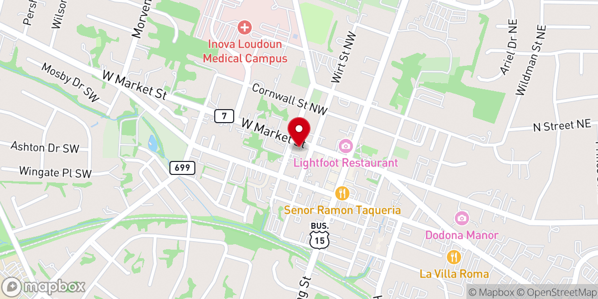 Map showing location of Leesburg United Methodist Church
