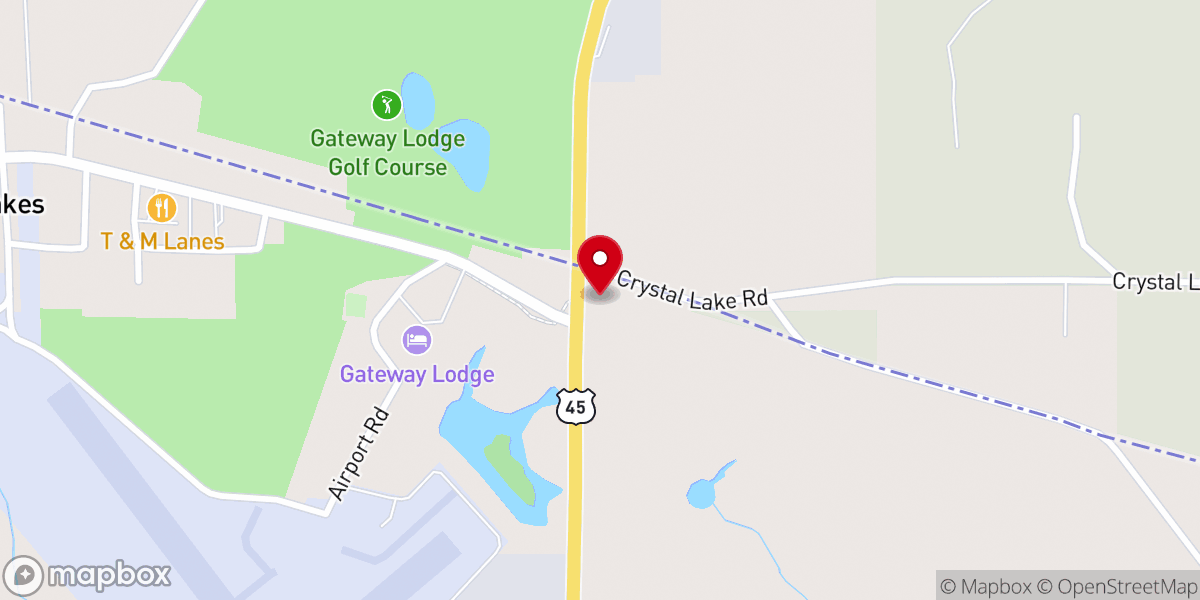 Map showing location of Land O' Lakes Chamber of Commerce