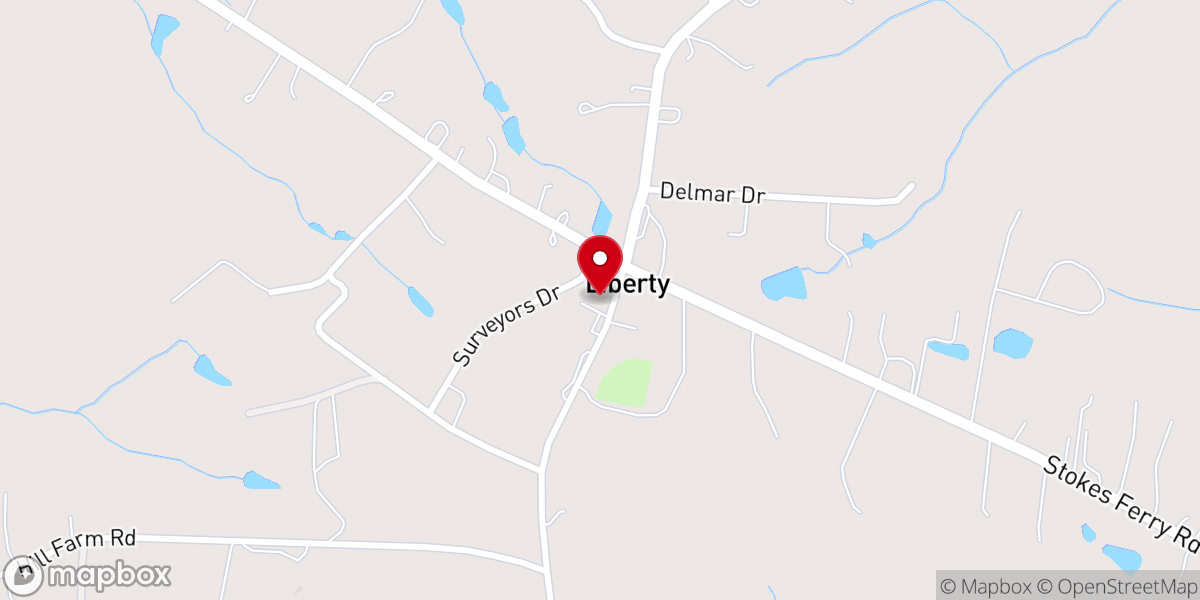 Map showing location of Liberty Community Church - Gold Hill