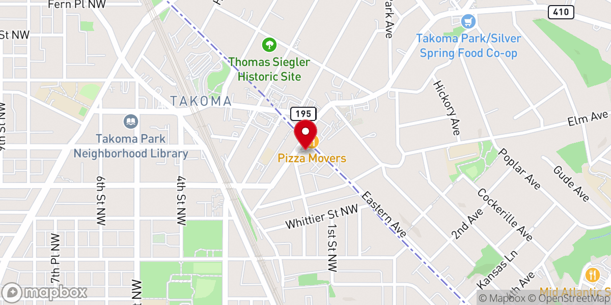 Map showing location of Takoma Park Seventh-day Adventist Church Center