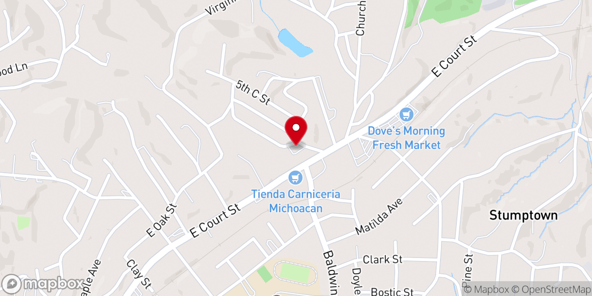 Map showing location of Clinchfield Presbyterian Church