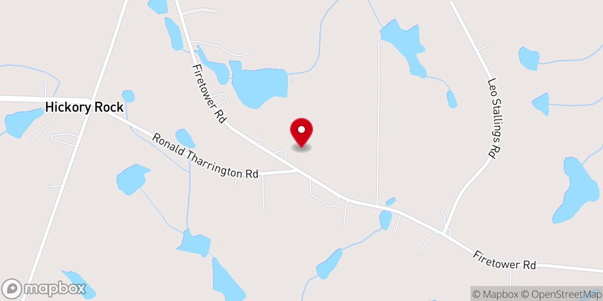Map showing location of Hickory Rock Baptist Church