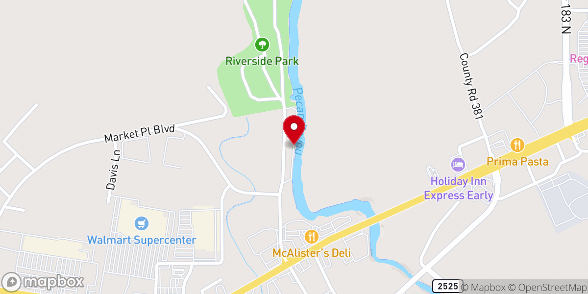 Map showing location of Riverside Park RV- City of Brownwood