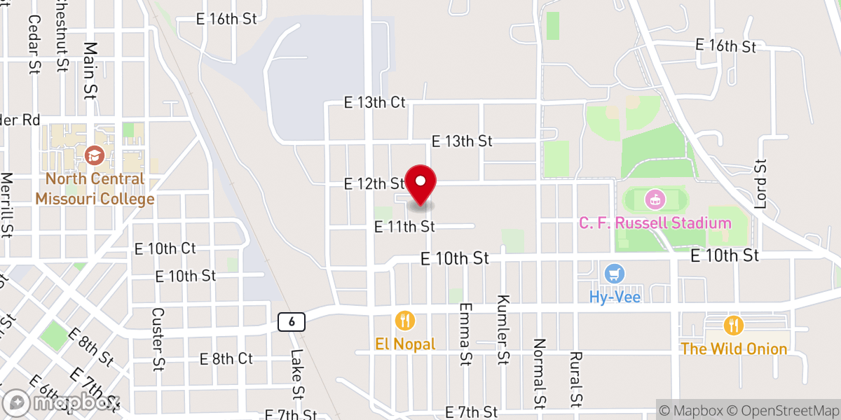 Map showing location of First Assembly of God Church