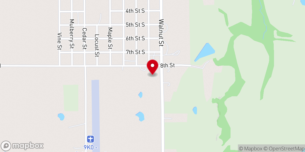 Map showing location of Flint Hills Community Church