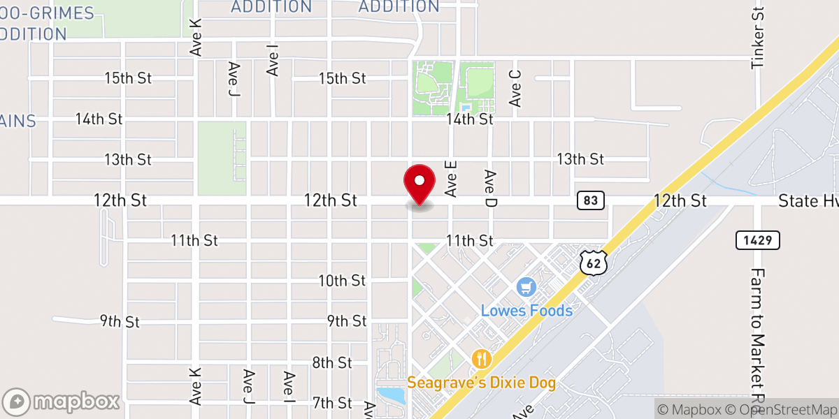 Map showing location of 12th Street Church of Christ