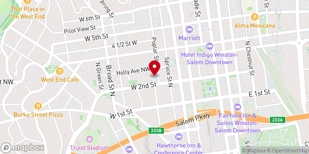 Map showing location of Calvary Moravian Church