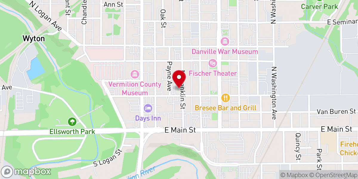 Map showing location of First Presbyterian Church