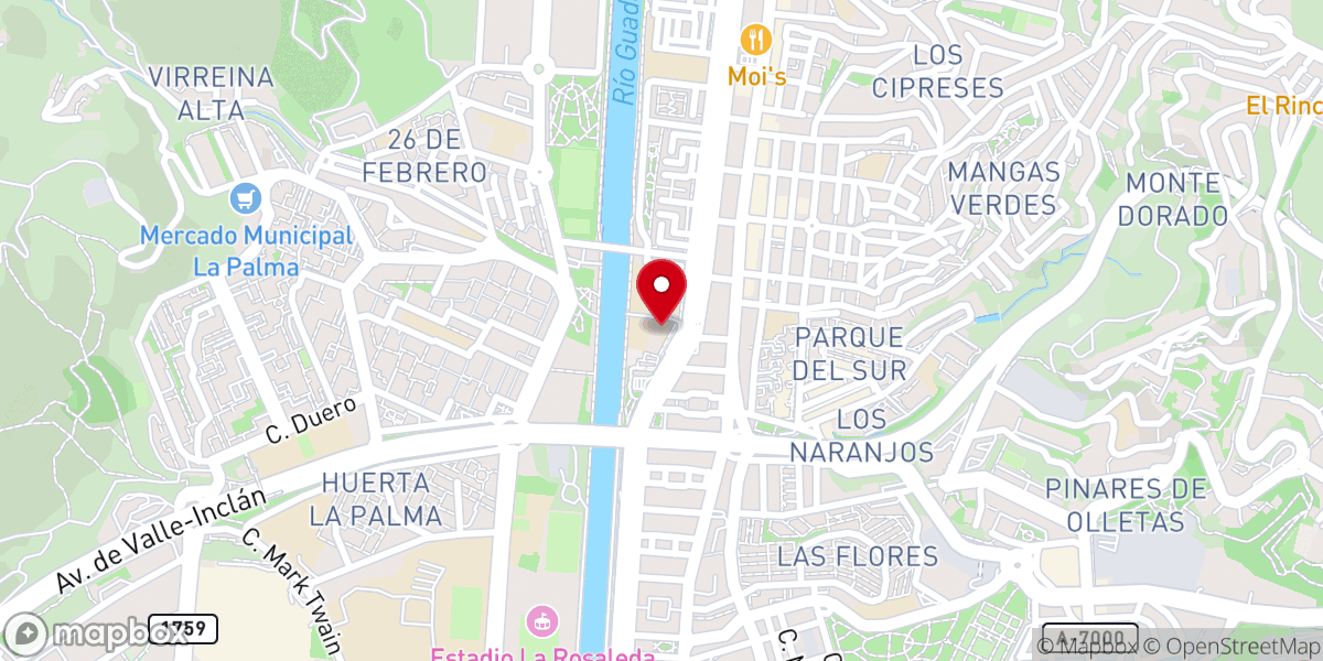 Map showing location of Parroquia de Cristo Rey