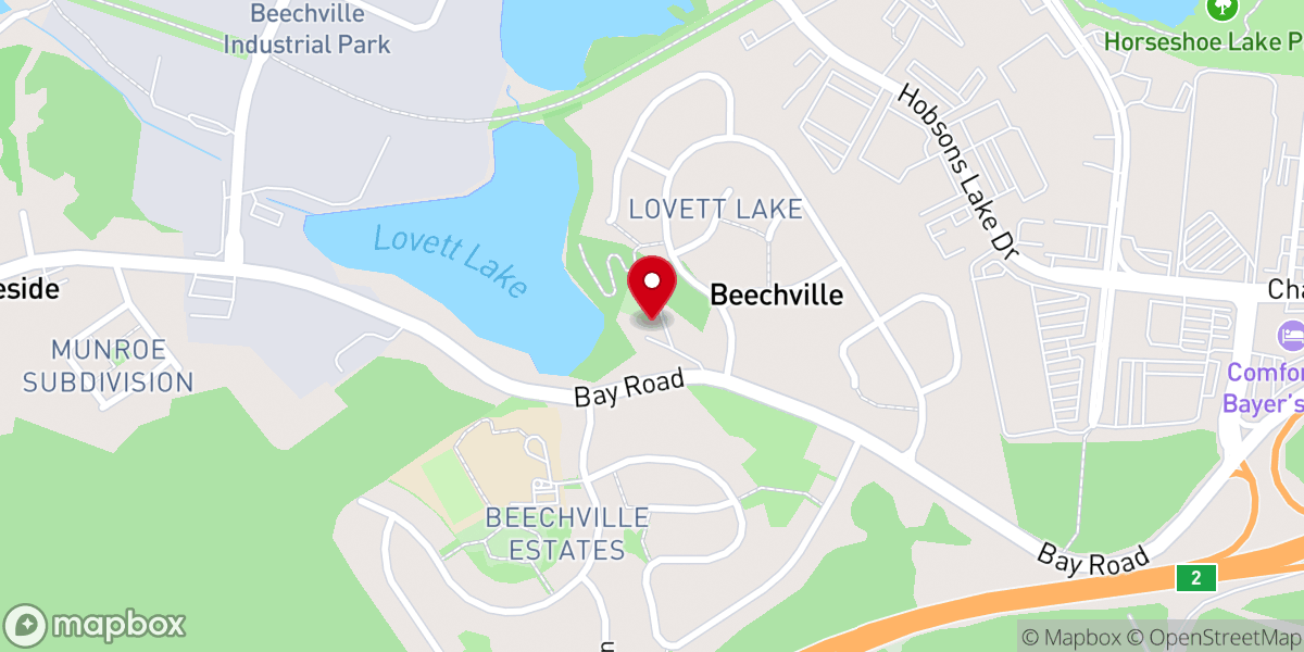 Map showing location of Beechville Baptist Church