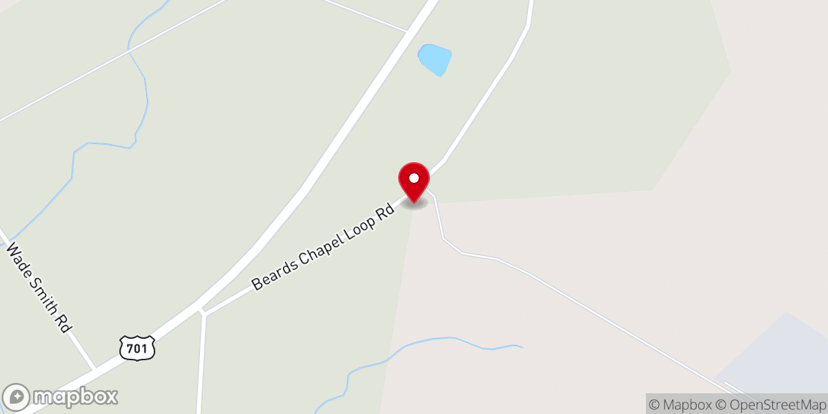 Map showing location of Beards Chapel Baptist Church