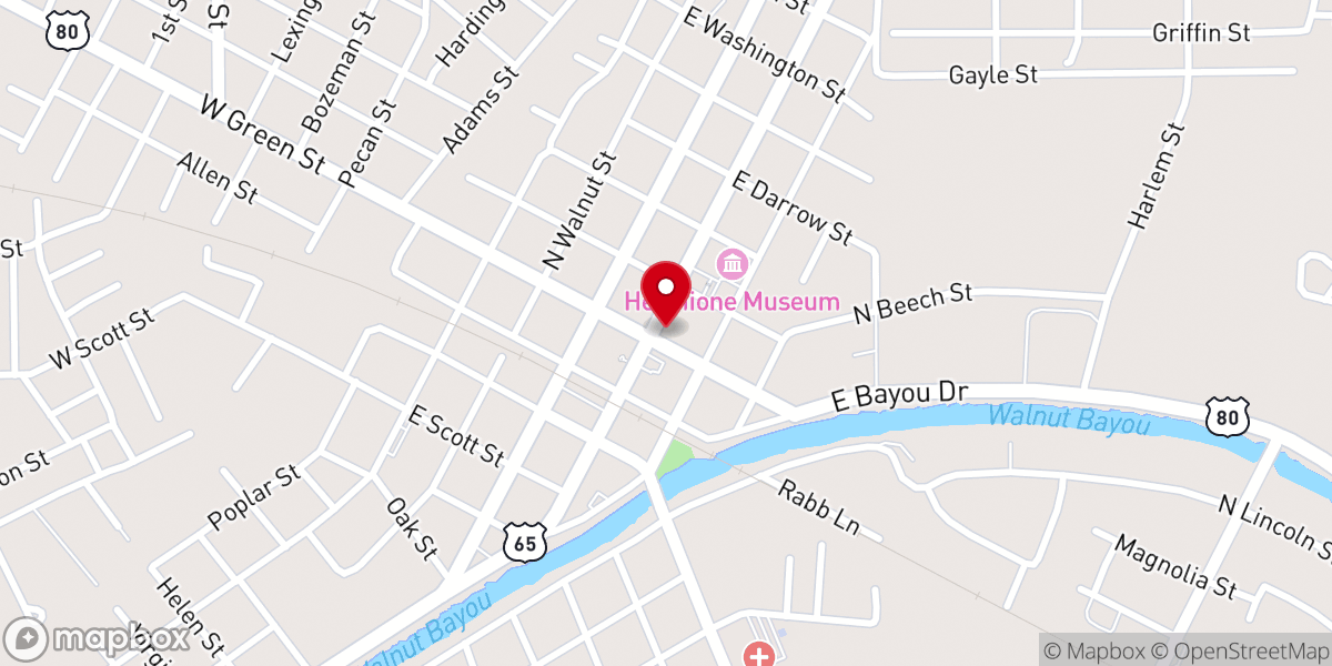 Map showing location of Tallulah Police Department