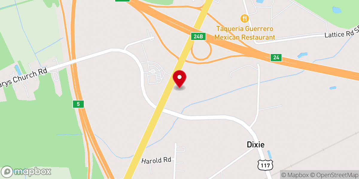 Map showing location of Victory Life Church