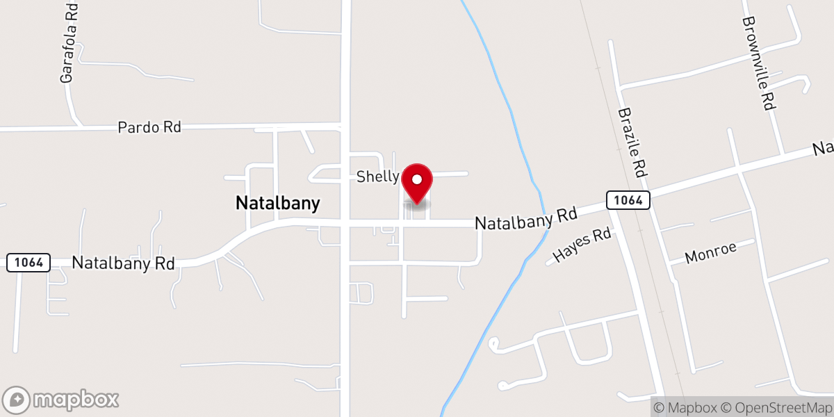 Map showing location of Natalbany Baptist Church
