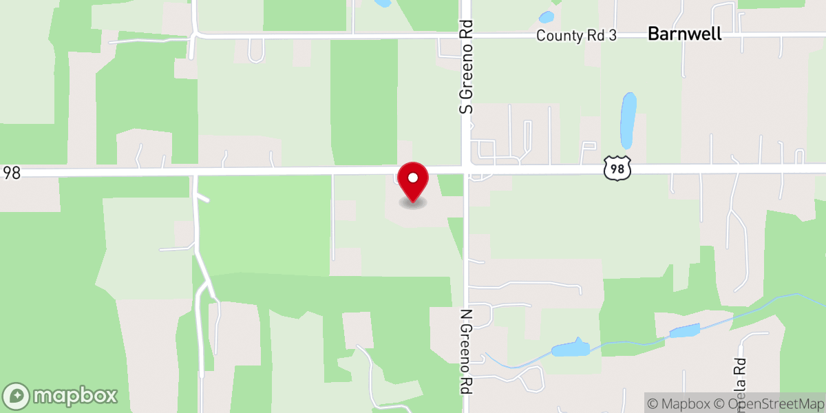 Map showing location of Barnwell Baptist Church