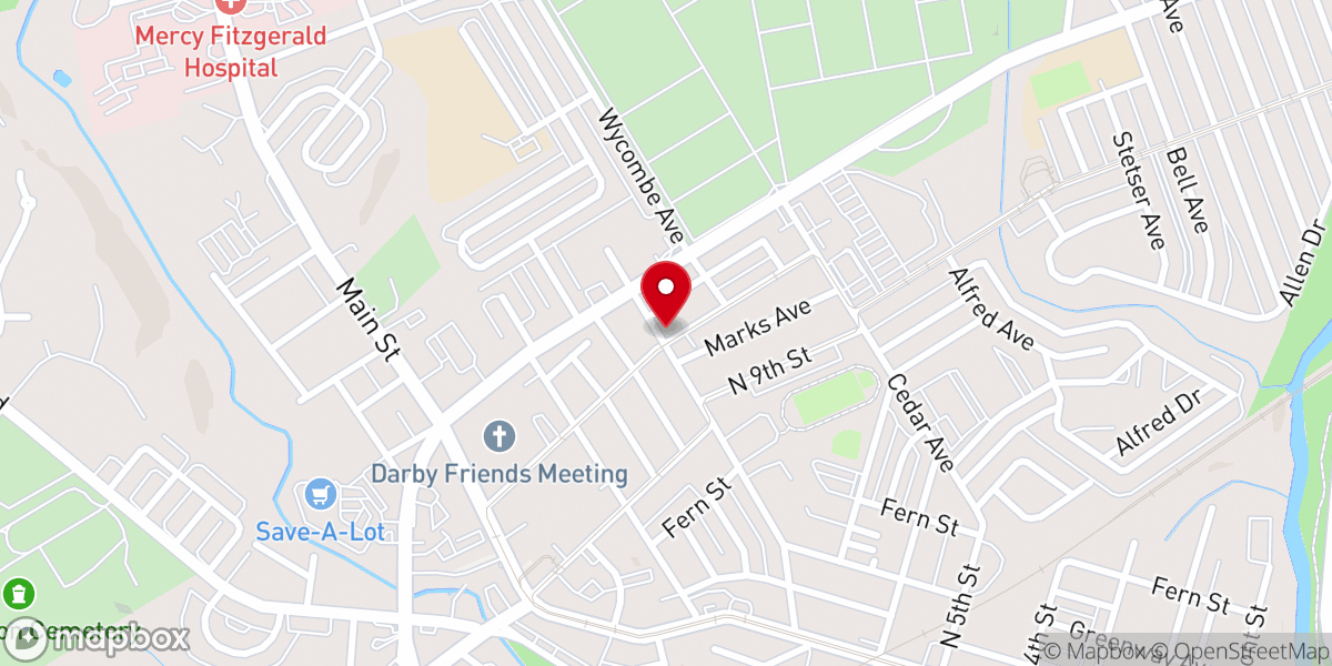 Map showing location of Darby Union United Methodist Church