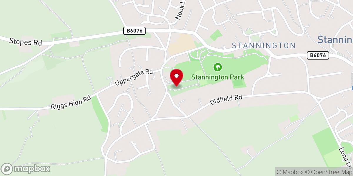 Map showing location of Christ Church Stannington