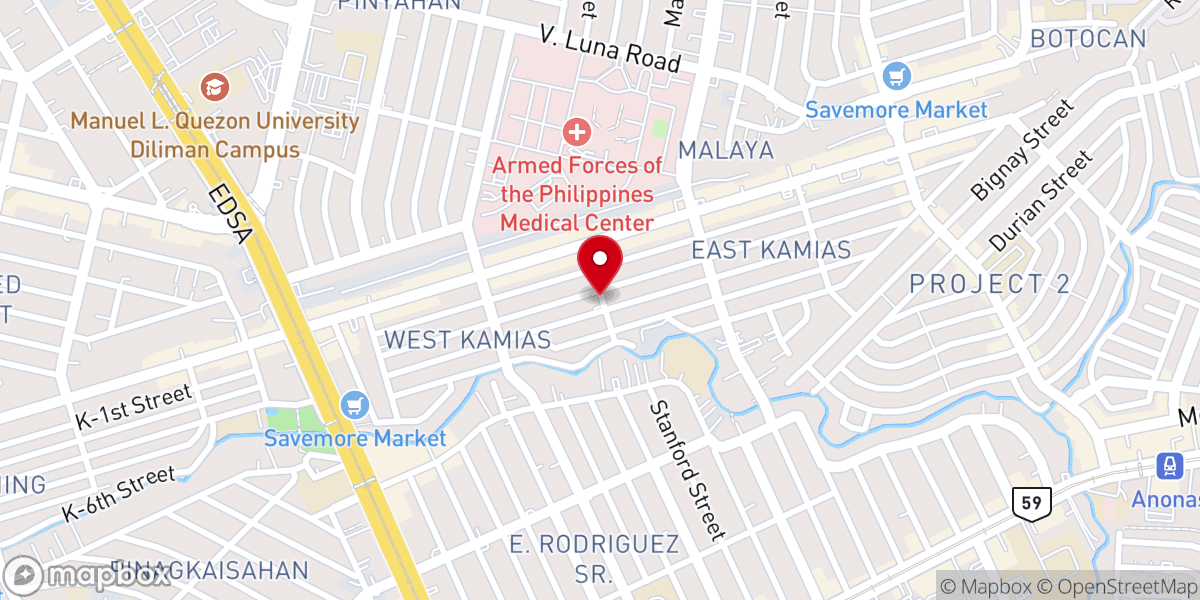 Map showing location of Holy Family Parish - Kamias (Diocese of Cubao)