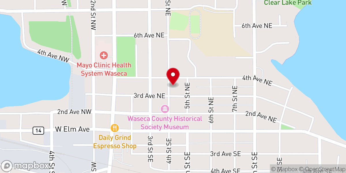 Map showing location of St John Lutheran Church - ELCA