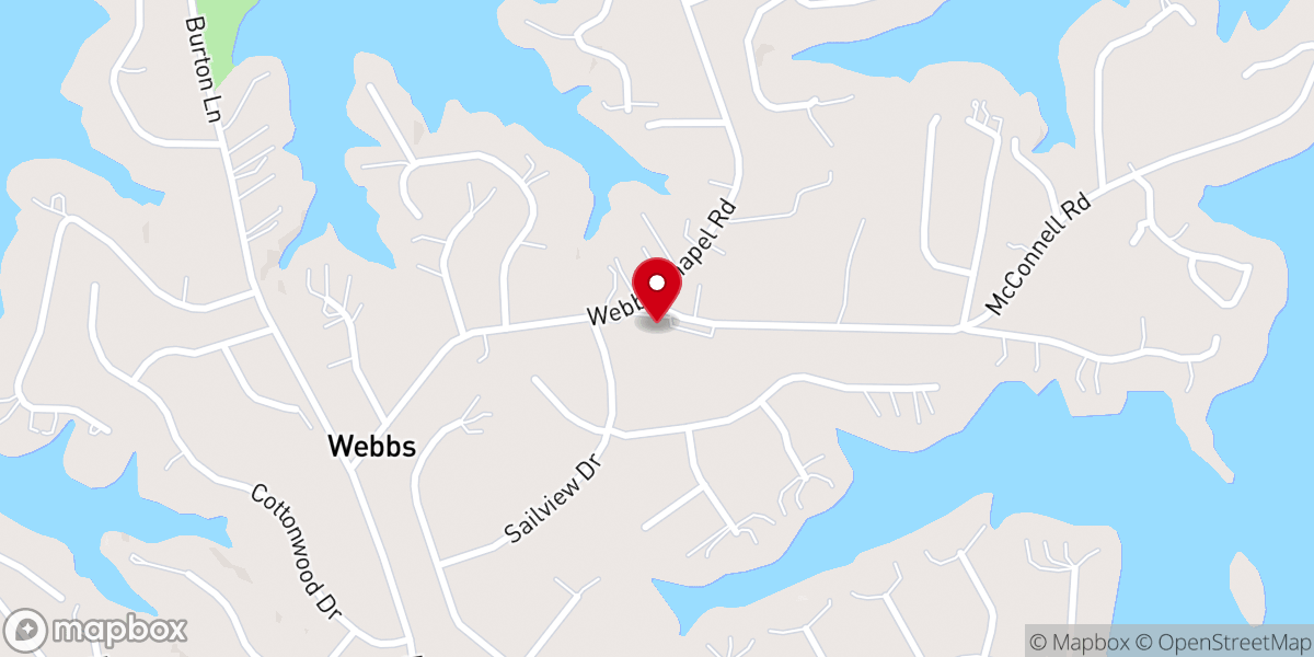 Map showing location of Webbs Chapel United Methodist Church