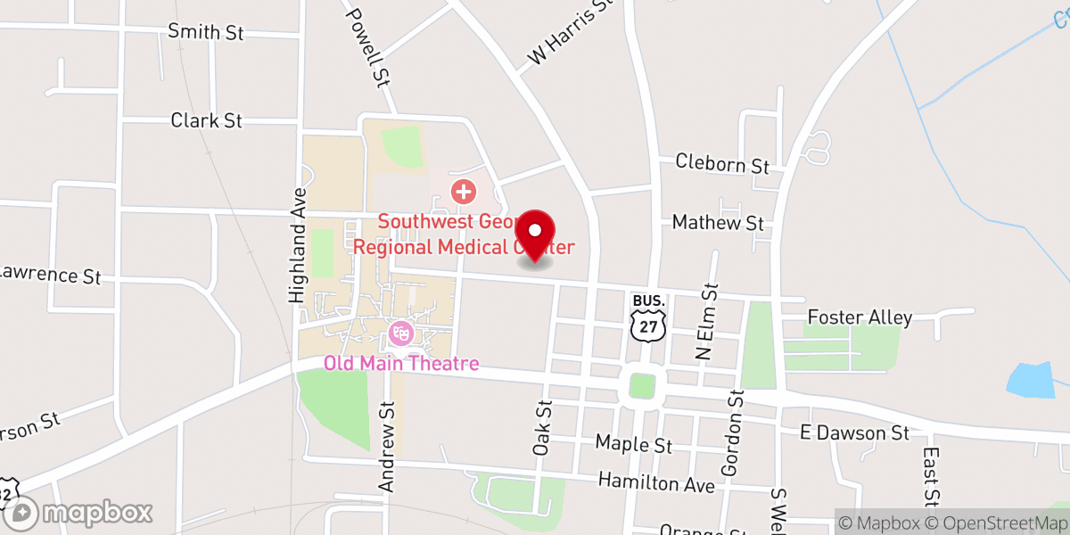 Map showing location of First Presbyterian Church