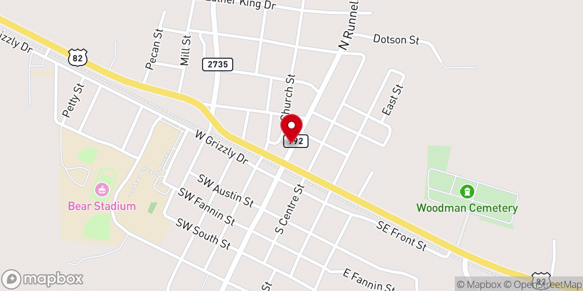 Map showing location of Dekalb Hope