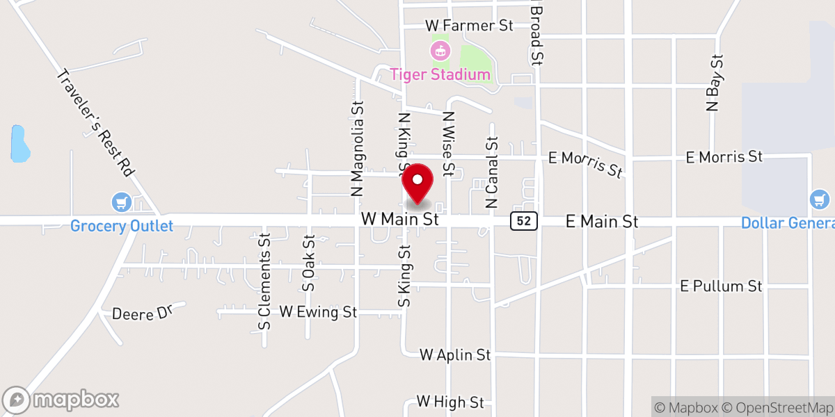 Map showing location of Samson Methodist Church