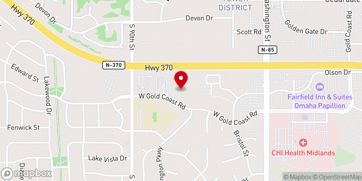 Map showing location of Life.Church Papillion