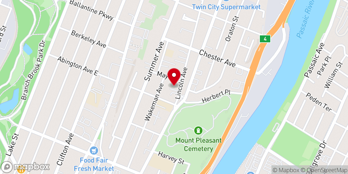Map showing location of Mount Pleasant Baptist Church