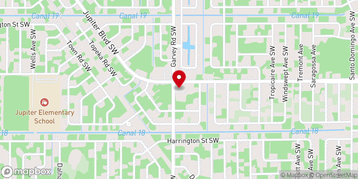 Map showing location of Greater Palm Bay Church of God
