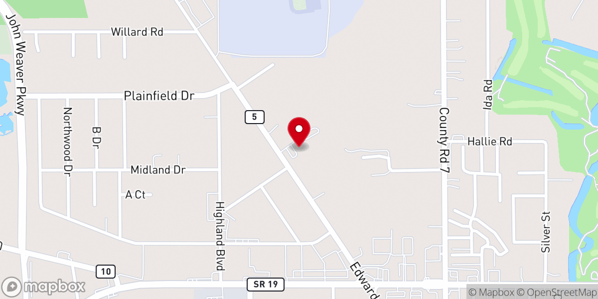 Map showing location of Grace Bible Church