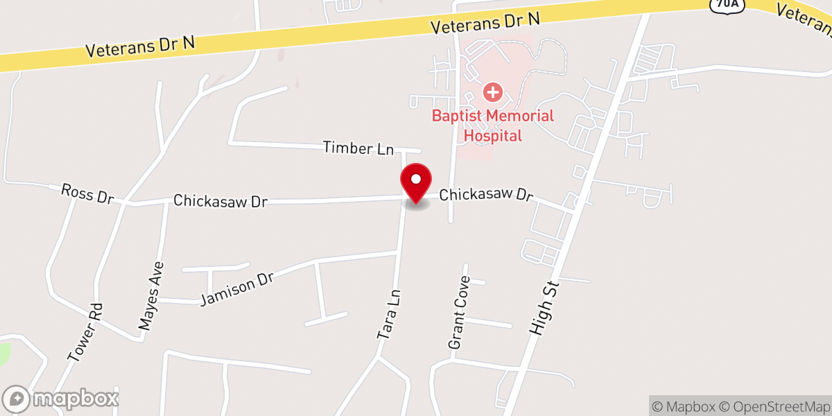 Map showing location of Chickasaw Drive Church of Christ