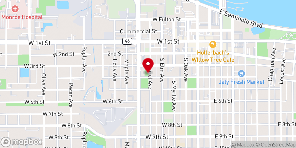Map showing location of The Movement Church Sanford