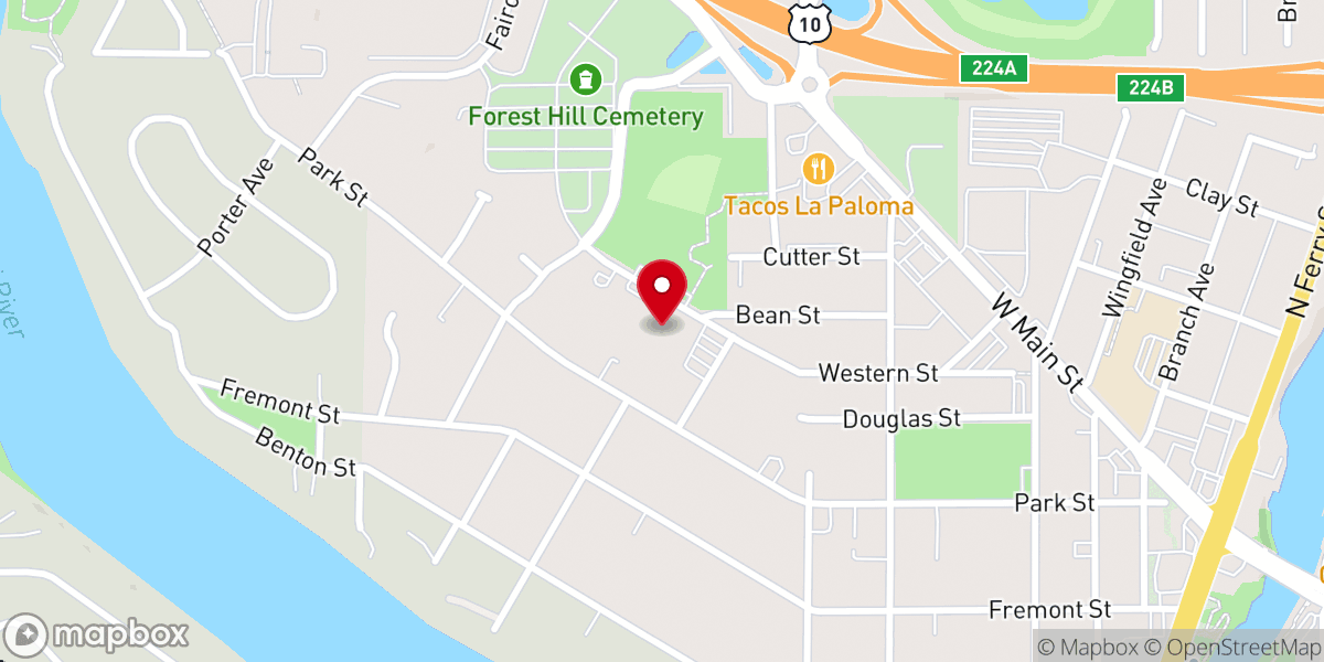 Map showing location of Mount Olive Church and Preschool