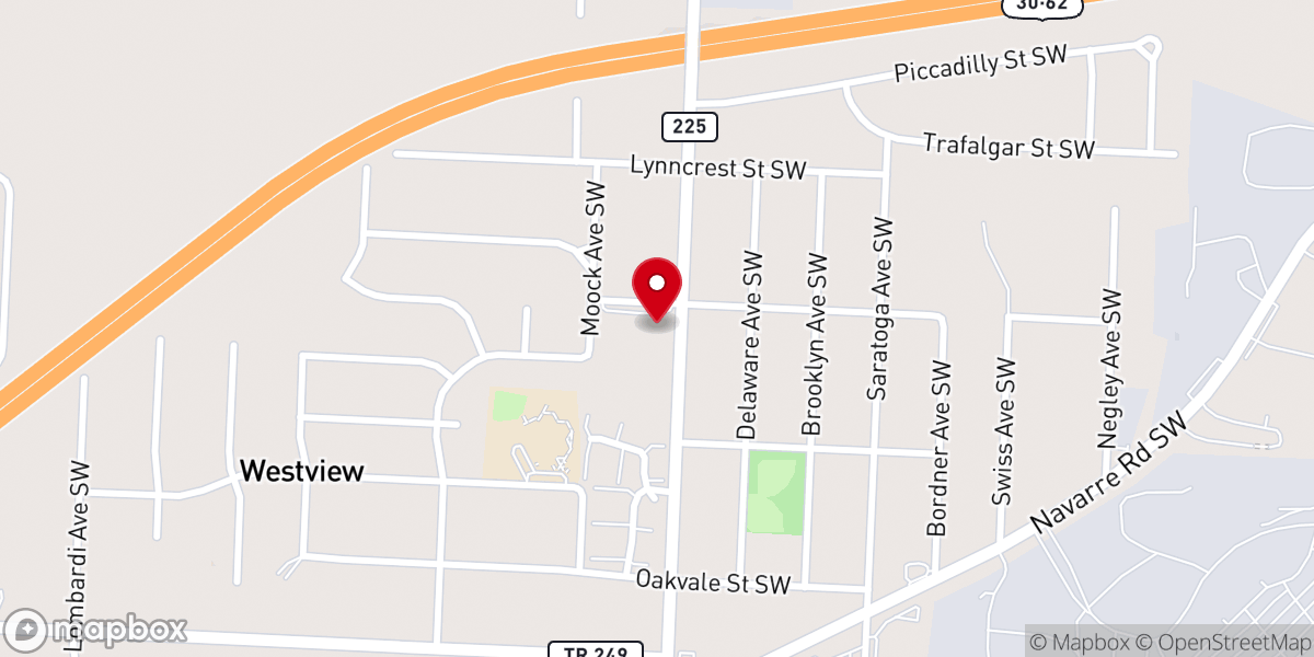 Map showing location of Calvary Bible Baptist Church