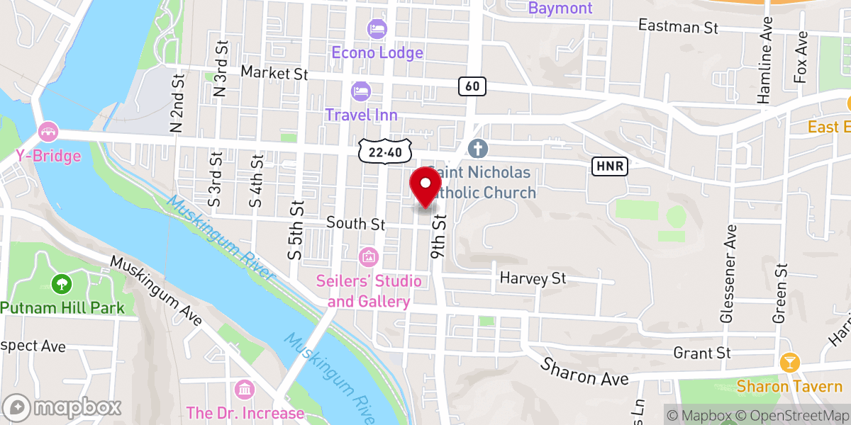 Map showing location of Union Baptist Church