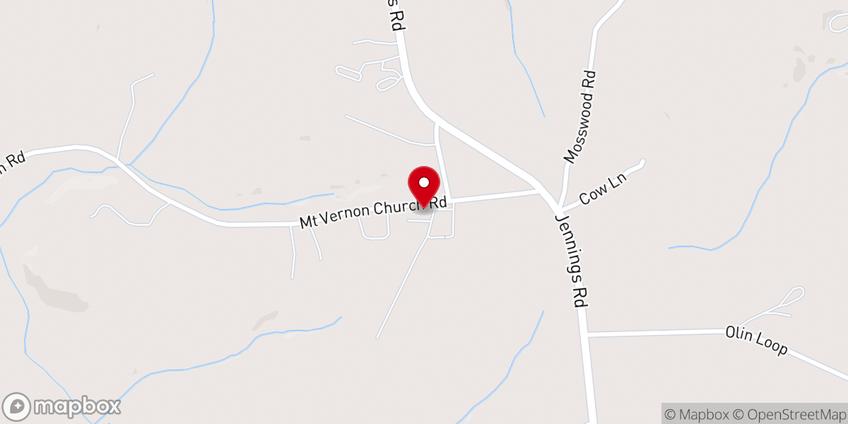 Map showing location of Mount Vernon Baptist Church