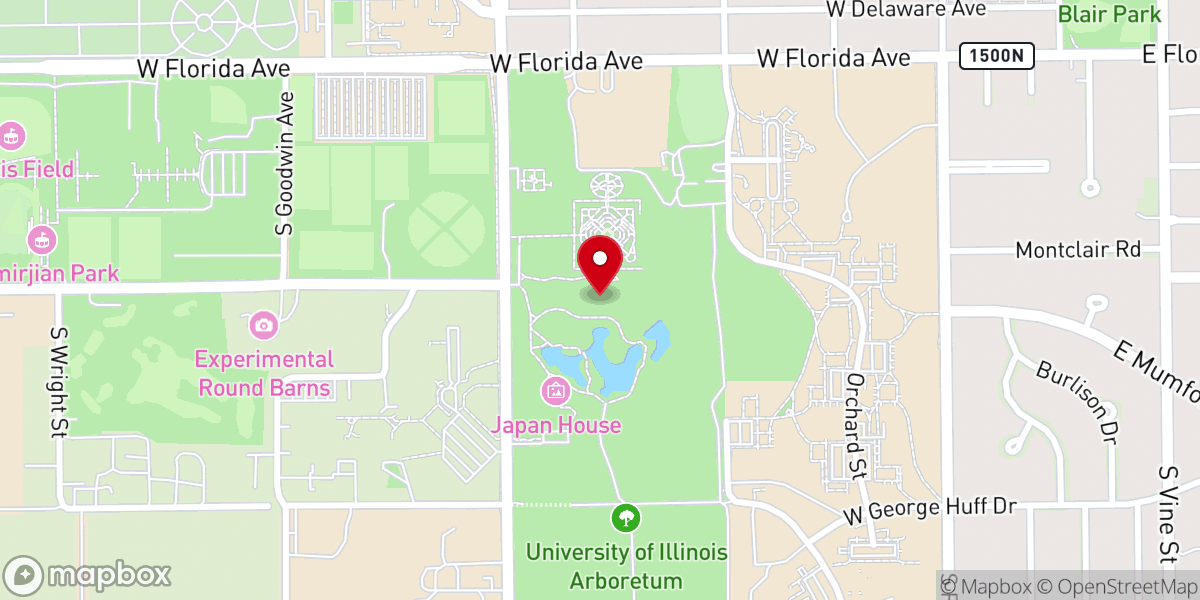 Map showing location of University of Illinois Arboretum