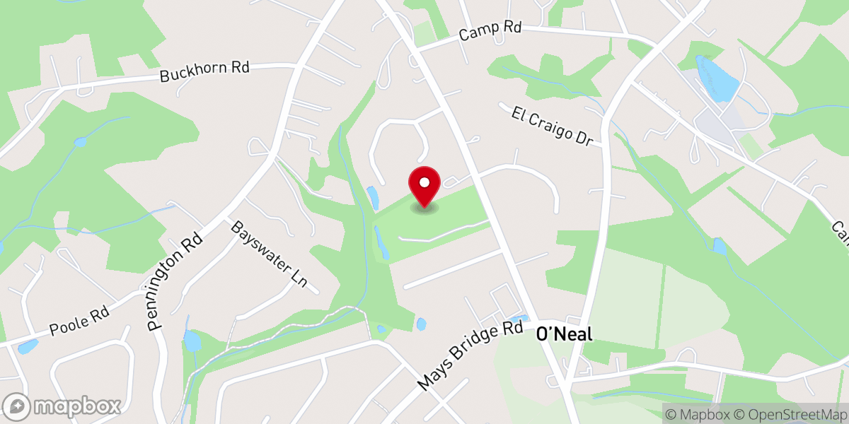 Map showing location of O’Neal Church of God