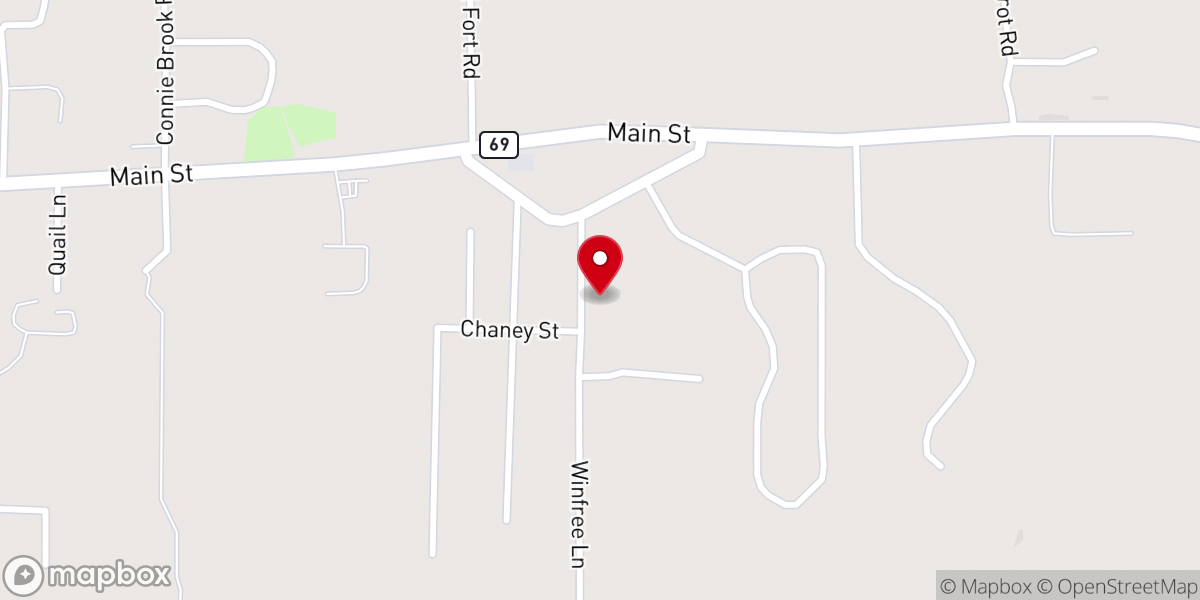 Map showing location of First United Pentecostal Church
