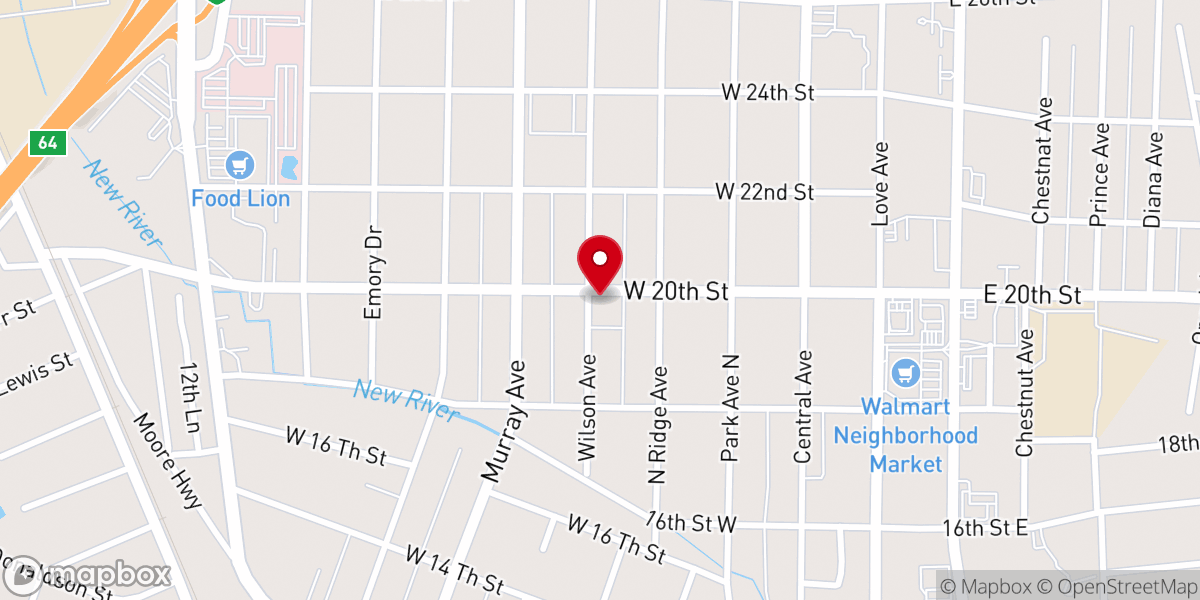 Map showing location of Cross View Baptist Church