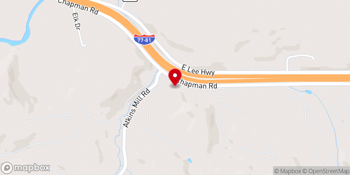 Map showing location of Cedar Hill Church