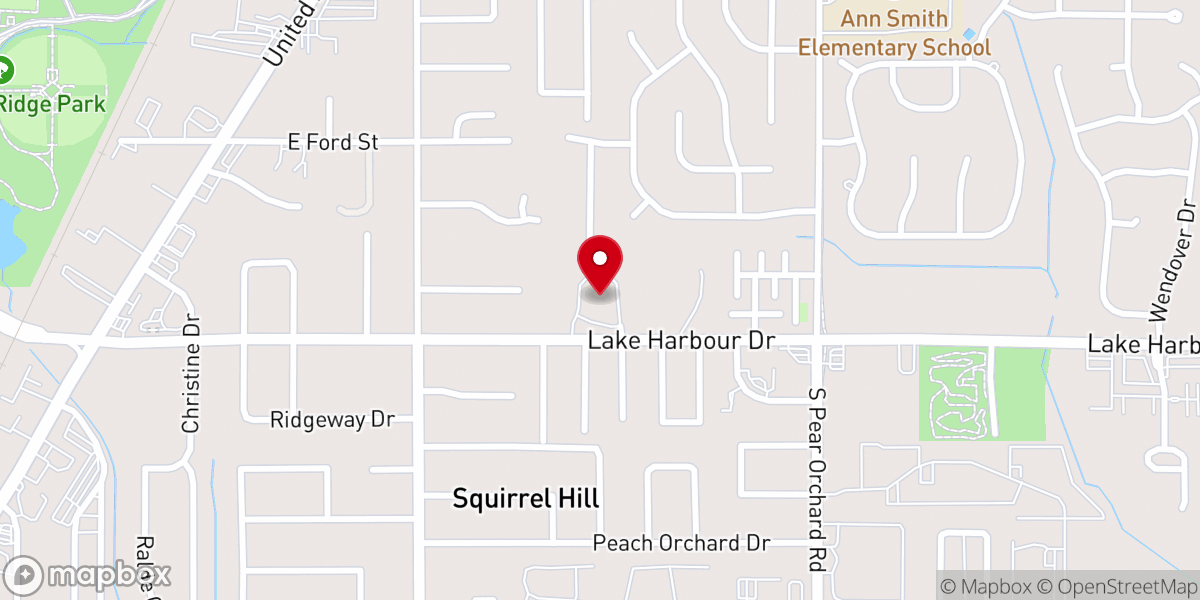 Map showing location of Trace Ridge Church