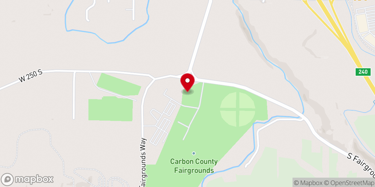 Map showing location of Carbon County Food Bank