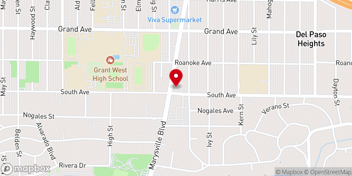 Map showing location of Polonian Cultural & Pastoral Center of Sacramento